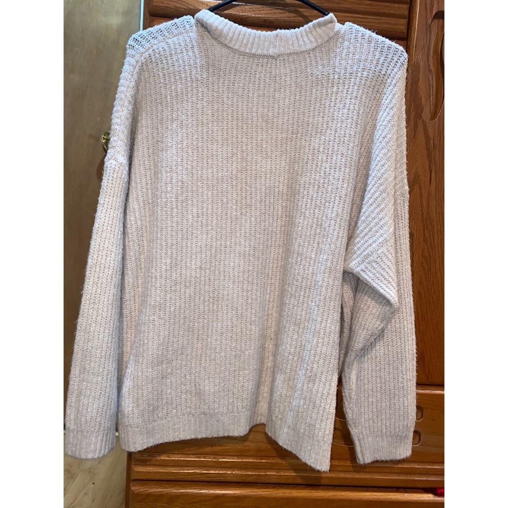 American Eagle High Neck White Sweater